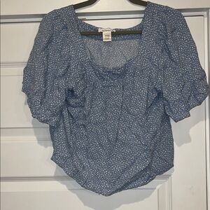 Madewell Blue Dotted Blouse